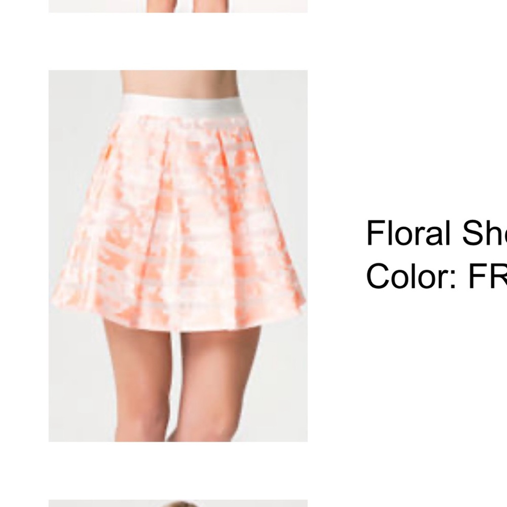 Bebe Sheer Stripe high waist Flare short Skirt, Size Small